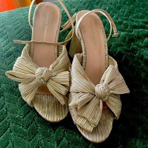 Loeffler Randall : Camellia Knotted Lamé Sandals